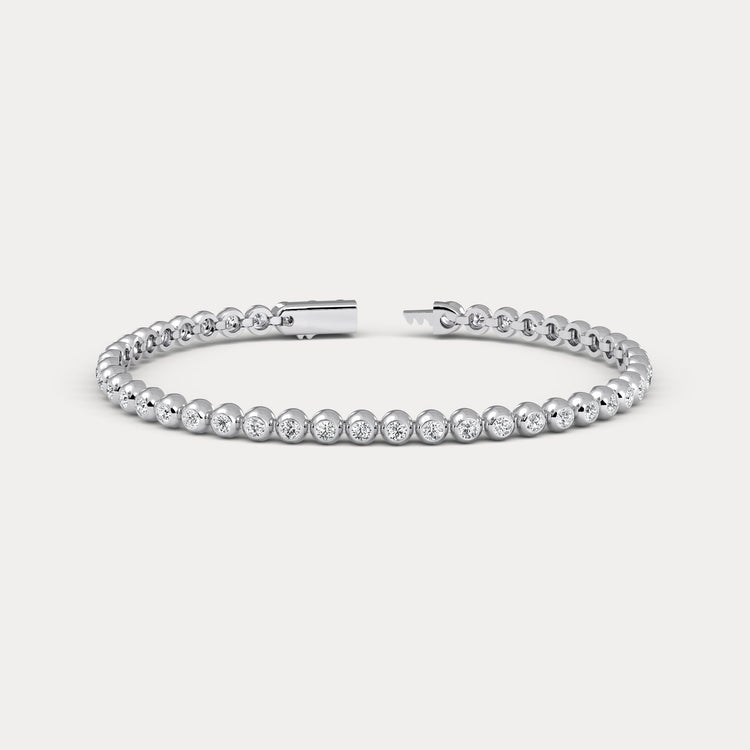 2 Carat Bezel Set Lab - Grown Diamond Tennis Bracelet in Sterling Silver - Bracelets