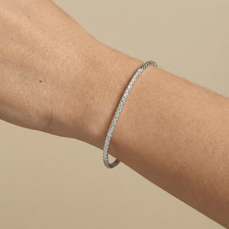 1 CTW Prong Set Lab - Grown Diamond Tennis Bracelet in Sterling Silver - Bracelets