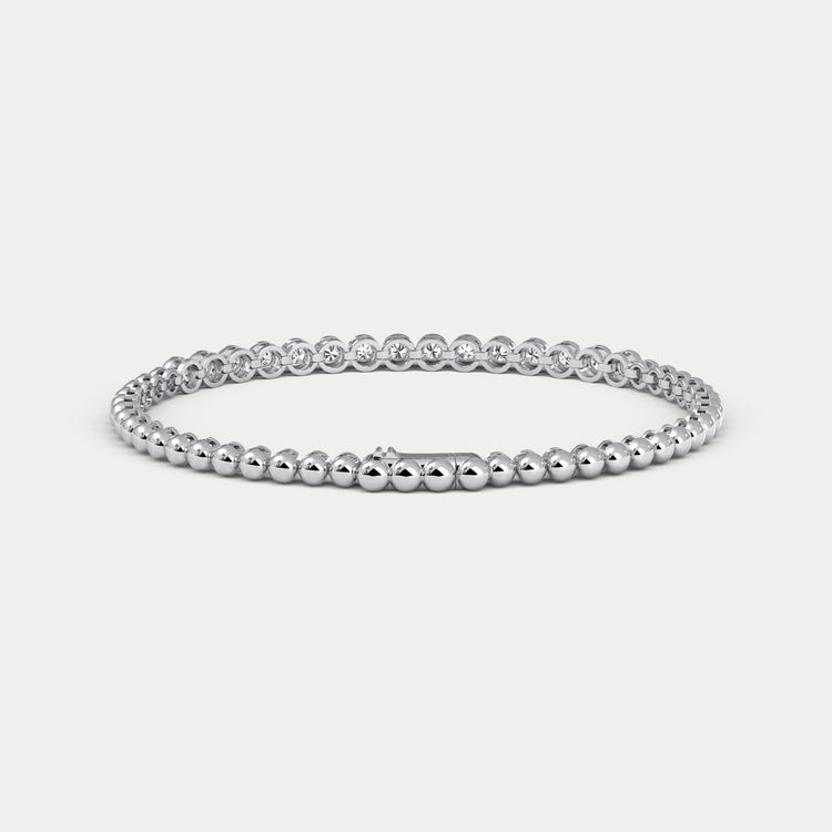 1 CTW Bezel Set Lab - Grown Diamond Tennis Bracelet in Sterling Silver - Bracelets