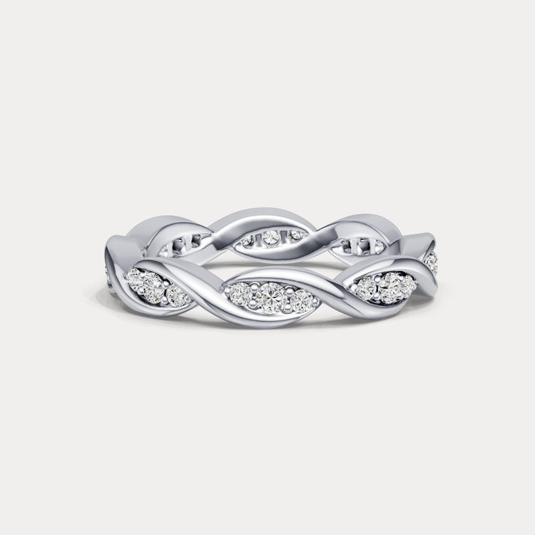 Round Lab - Grown Diamond Interwoven Band Ring in Sterling Silver - Rings