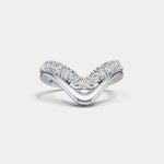 Chevron V - Shaped Lab - Grown Diamond Ring in Sterling Silver - Rings