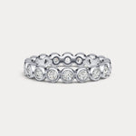 1CTW Round Lab - Grown Diamond Bezel - Set Eternity Band in 14K Gold/Platinum - Rings