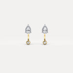 2 - in - 1 Convertible Pear Lab - Grown Diamond Stud & Drop Earrings in Sterling Silver - Earrings
