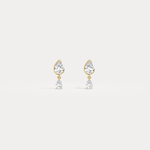 Double Pear Lab - Grown Diamond Drop Earrings in 14K Solid Gold/Platinum - Earrings