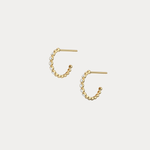 Bubble Bead Lab-Grown Diamond Huggie Hoop Earrings