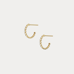 Bubble Bead Lab-Grown Diamond Huggie Hoop Earrings - Earrings