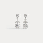 5.45 CTW Round Lab-Grown Diamond Floral Drop Earrings