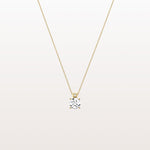 0.5CT Round Lab Grown Diamond Necklace in 14K Gold/Platinum - Necklaces