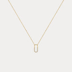 Pave Lab - Grown Diamond U - Link Motif Pendant Necklace in 14K Gold/Platinum - Necklaces