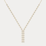 4.40CTW Bezel Lab-Grown Diamond Multi-Stone Y-Necklace in 14K Gold/Platinum - Necklaces