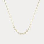 Floating Bezel Multi-Stone Lab-Grown Diamond Arc Necklace in 14K Gold/Platinum
