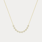 Floating Bezel Multi-Stone Lab-Grown Diamond Arc Necklace in 14K Gold/Platinum - Necklaces