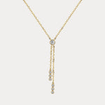 Multi-Stone Lab-Grown Diamond Double-Drop Lariat Necklace