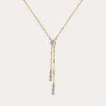 Multi-Stone Lab-Grown Diamond Double-Drop Lariat Necklace - Necklaces