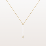 Bezel-Set Lab-Grown Diamond Lariat Y-Necklace in 14K Solid Gold/Platinum