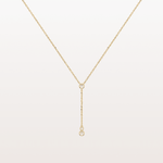 Bezel-Set Lab-Grown Diamond Lariat Y-Necklace in 14K Solid Gold/Platinum - Necklaces