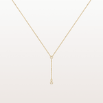 Center Stage | Bezel Diamond Lariat Necklace - Necklaces