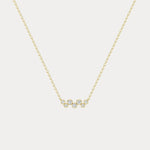 Bezel-Set Lab-Grown Diamond Alternating Wave Cluster Necklace in 14K Gold/Platinum
