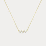 Bezel-Set Lab-Grown Diamond Alternating Wave Cluster Necklace in 14K Gold/Platinum - Necklaces
