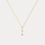 Linear Bezel Lab-Grown Diamond Cascade Necklace in 14K Solid Gold/Platinum