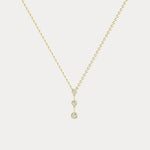 Linear Bezel Lab-Grown Diamond Cascade Necklace in 14K Solid Gold/Platinum - Necklaces