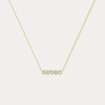 Bezel Multi-Shape Cluster Lab-Grown Diamond Necklace in 14K Solid Gold / Platinum - Necklaces