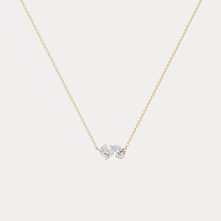 Radiant & Pear Lab-Grown Diamond Toi et Moi Pendant Necklace - Necklaces