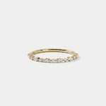 Alternating Marquise & Round Lab Diamond Half Eternity Wedding Band - Rings