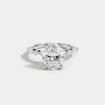 Harlow丨Oval Lab Diamond Engagement Ring with Marquise and Round Accent Diamonds - Rings