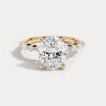 Harlow丨Oval Lab Diamond Engagement Ring with Marquise and Round Accent Diamonds - Rings