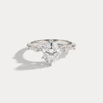 Hannah | Oval Lab Diamond Scalloped Pavé Engagement Ring - Rings