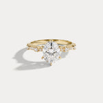 Hannah | Oval Lab Diamond Scalloped Pavé Engagement Ring - Rings