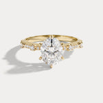 Hannah | Oval Lab Diamond Scalloped Pavé Engagement Ring - Rings