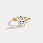 Amara丨2CT Oval Cut Lab Diamond Twisted Engagement Ring In Solid Gold/Platinum - Rings