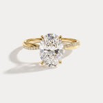 Amara丨2CT Oval Cut Lab Diamond Twisted Engagement Ring In Solid Gold/Platinum - Rings