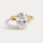 Amara丨3CT Oval Cut Lab Diamond Twisted Engagement Ring In Solid Gold/Platinum - Rings