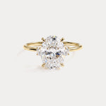 Olivia丨2CT Three-Stone Lotus-Inspired Lab-grown Diamond Engagement Ring - Rings