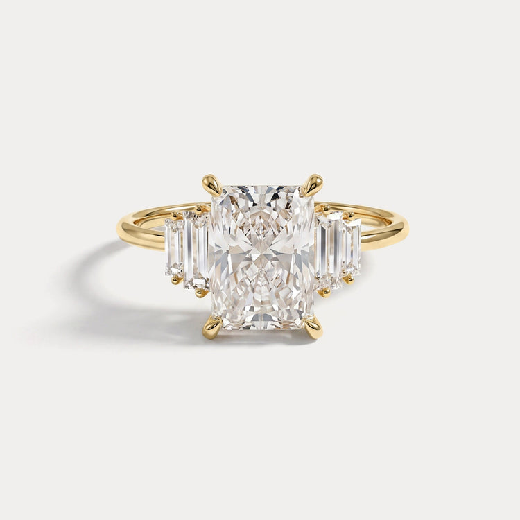 Bella丨2CT Radiant Lab Diamond Engagement Ring In 14K Solid Gold/Platinum - Rings