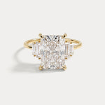 Bella丨3CT Radiant Lab Diamond Engagement Ring In 14K Solid Gold - Rings