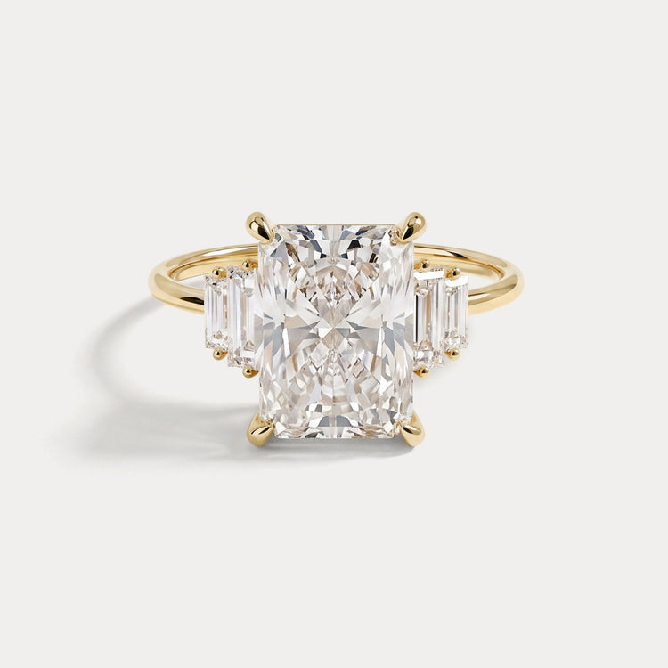 Bella丨3CT Radiant Lab Diamond Engagement Ring In 14K Solid Gold - Rings