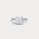 Colette丨Radiant Lab Diamond Split Shank Engagement Ring with Marquise & Round Accents - Rings