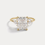 Colette丨Radiant Lab Diamond Split Shank Engagement Ring with Marquise & Round Accents - Rings