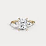 Colette丨Radiant Lab Diamond Split Shank Engagement Ring with Marquise & Round Accents - Rings