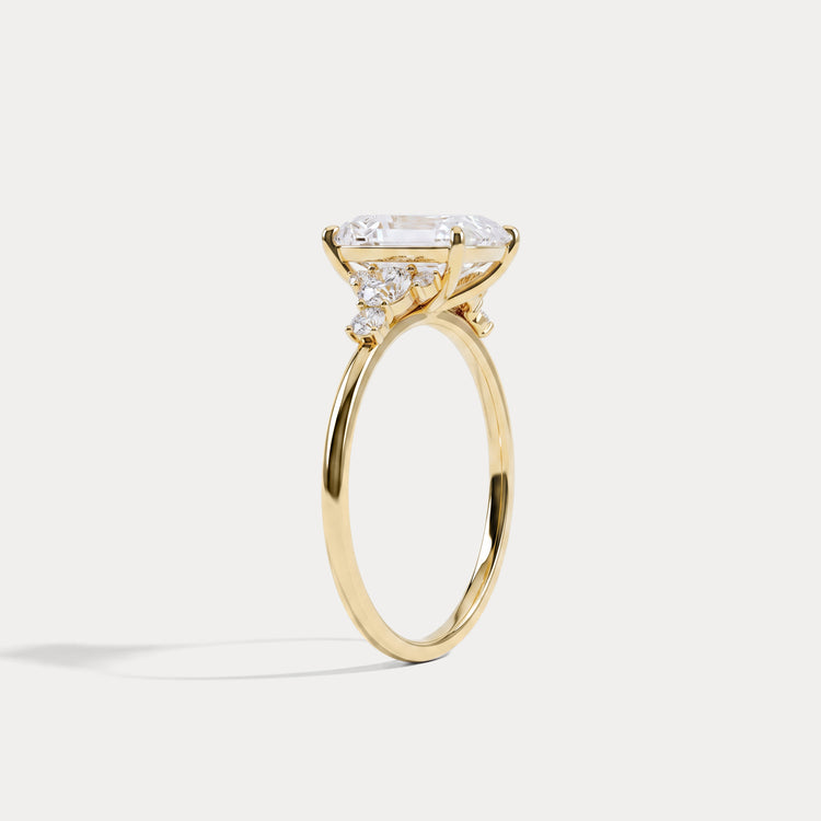 Serene丨2CT Radiant Cut Lab Diamond Side Stone Engagement Ring - Rings
