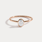 Minimalist Lab Diamond Bezel Solitaire Ring In 14K Solid Gold/Platinum - Rings