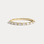 Dainty Baguette Lab Grown Diamond Half Eternity Ring in 14K Gold/Platinum - Rings