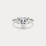 Rosalie丨Heart Lab Diamond Engagement Ring with Pear Accents - Rings