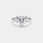 Rosalie丨Heart Lab Diamond Engagement Ring with Pear Accents
