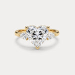 Rosalie丨Heart Lab Diamond Engagement Ring with Pear Accents - Rings