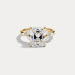 Fauna丨Radiant Lab-Grown Diamond Engagement Ring with Petal Accents
